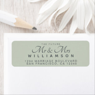 Chic Script Future Mr Mrs Wedding Address Label