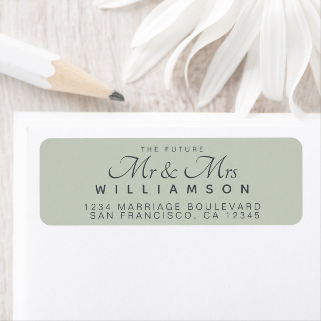 Chic Script Future Mr Mrs Wedding Address Label (Insitu)
