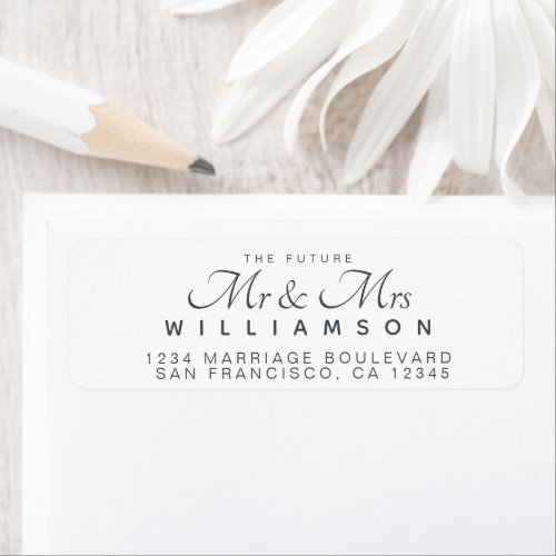 Chic Script Future Mr Mrs Wedding Address Label