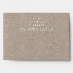 Chic Script Future Mr Mrs Wedding Return Address Envelope