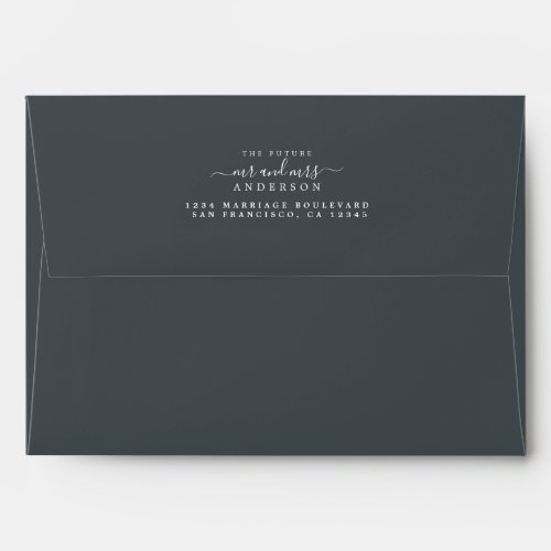 Chic Script Future Mr Mrs Wedding Return Address Envelope