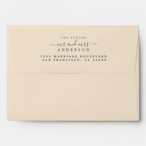 Chic Script Future Mr Mrs Wedding Return Address Envelope