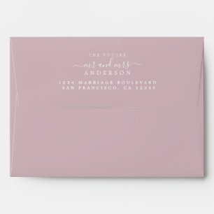 Chic Script Future Mr Mrs Wedding Return Address Envelope