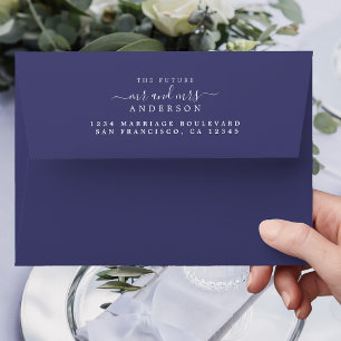 Chic Script Future Mr Mrs Wedding Return Address Envelope