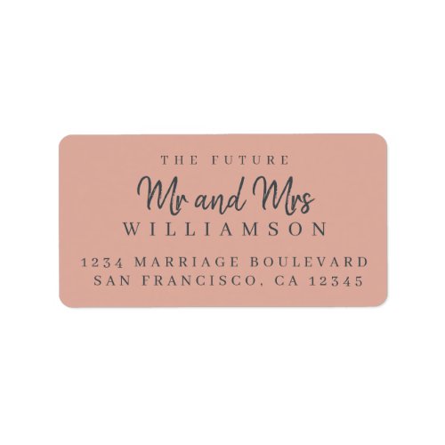 Chic Script Future Mr Mrs Wedding Return Address L Label