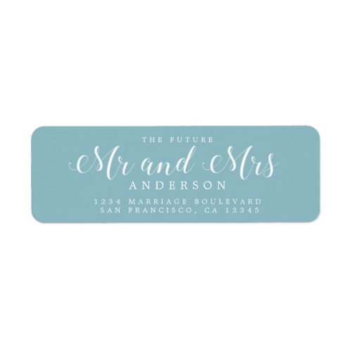 Chic Script Future Mr Mrs Wedding Return Address Label