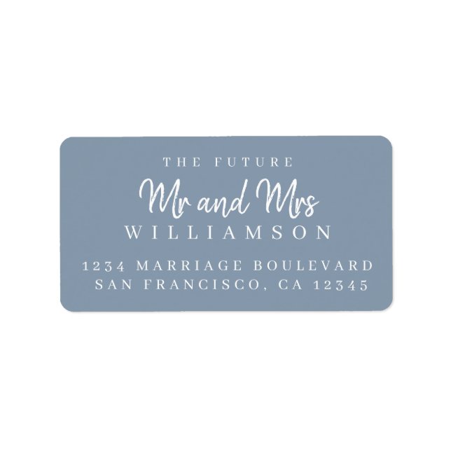 Chic Script Future Mr Mrs Wedding Return Address Label (Front)