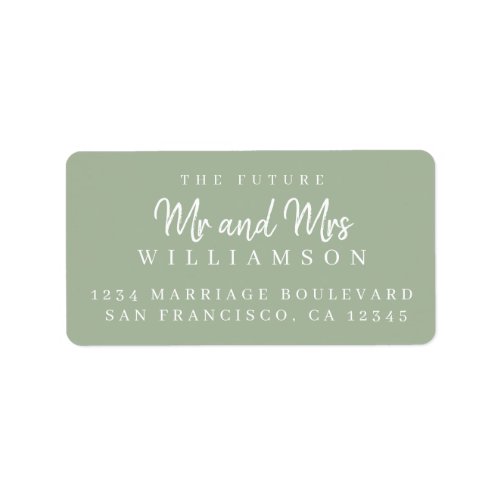 Chic Script Future Mr Mrs Wedding Return Address Label