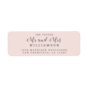 Chic Script Future Mr Mrs Wedding Return Address Label