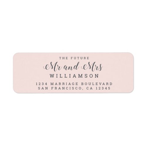 Chic Script Future Mr Mrs Wedding Return Address Label