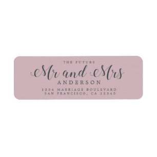 Chic Script Future Mr Mrs Wedding Return Address Label