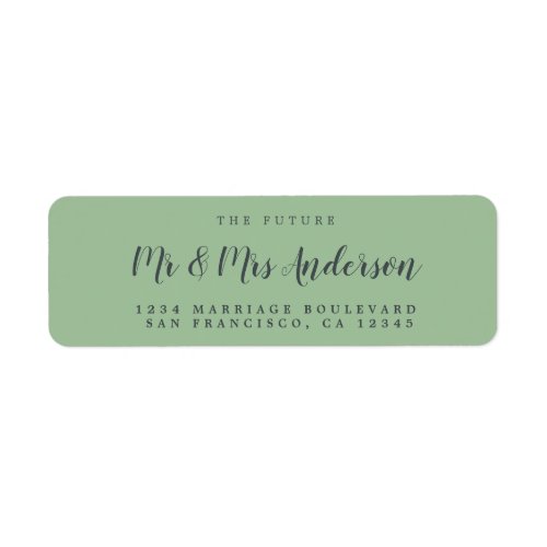 Chic Script Future Mr Mrs Wedding Return Address Label