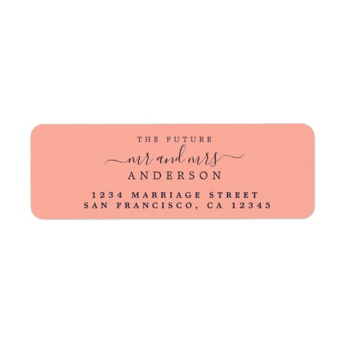 Chic Script Future Mr Mrs Wedding Return Address Label