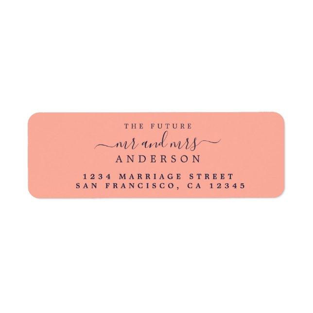 Chic Script Future Mr Mrs Wedding Return Address Label (Front)