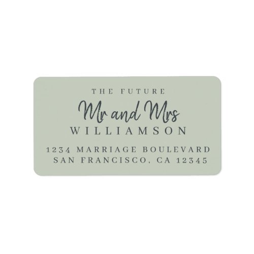 Chic Script Future Mr Mrs Wedding Return Address Label