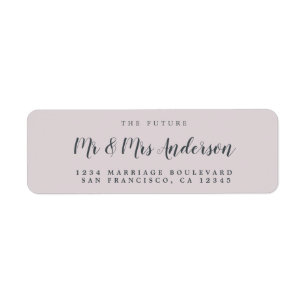 Chic Script Future Mr Mrs Wedding Return Address Label