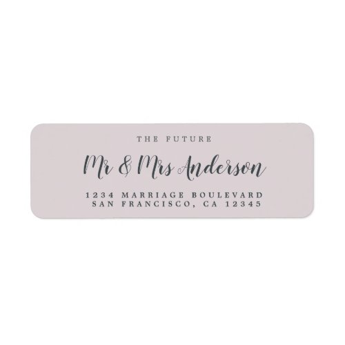 Chic Script Future Mr Mrs Wedding Return Address Label