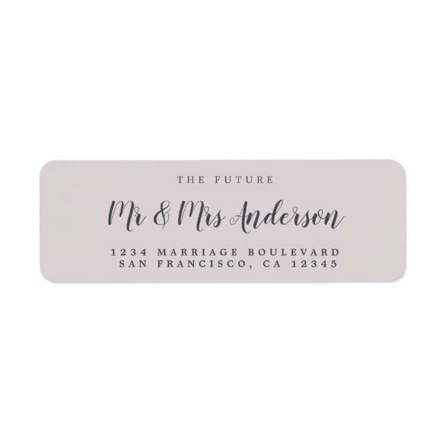 Chic Script Future Mr Mrs Wedding Return Address Label (Front)