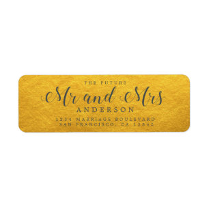 Chic Script Future Mr Mrs Wedding Return Address Label