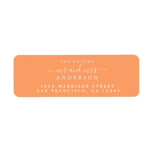 Chic Script Future Mr Mrs Wedding Return Address Label (Front)