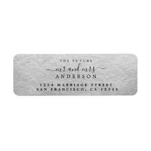Chic Script Future Mr Mrs Wedding Return Address Label