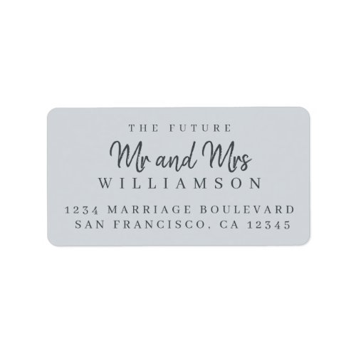 Chic Script Future Mr Mrs Wedding Return Address Label