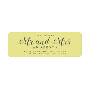 Chic Script Future Mr Mrs Wedding Return Address Label
