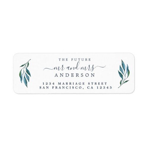 Chic Script Future Mr Mrs Wedding Return Address Label