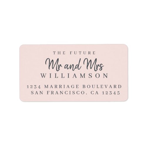 Chic Script Future Mr Mrs Wedding Return Address Label
