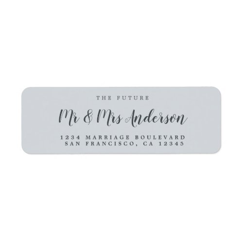 Chic Script Future Mr Mrs Wedding Return Address Label