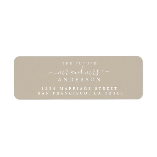 Chic Script Future Mr Mrs Wedding Return Address Label