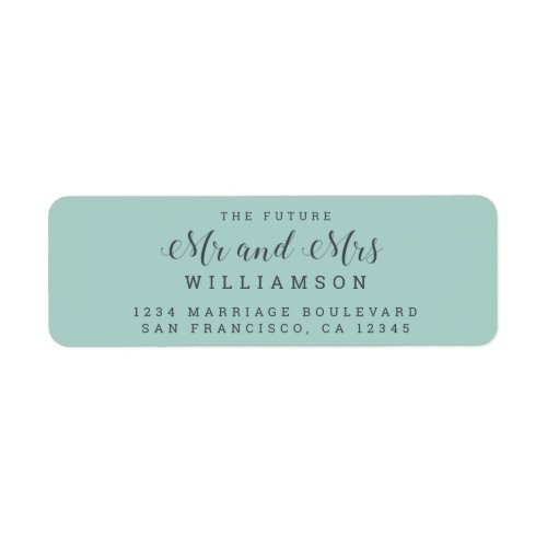 Chic Script Future Mr Mrs Wedding Return Address Label