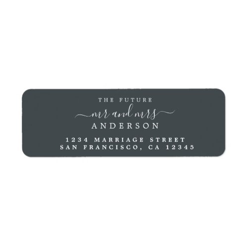 Chic Script Future Mr Mrs Wedding Return Address Label