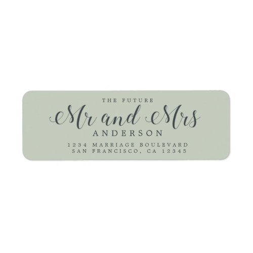 Chic Script Future Mr Mrs Wedding Return Address Label