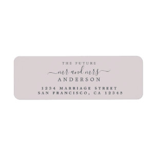 Chic Script Future Mr Mrs Wedding Return Address Label