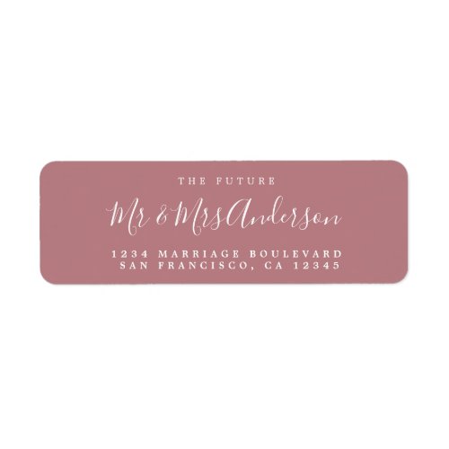 Chic Script Future Mr Mrs Wedding Return Address Label