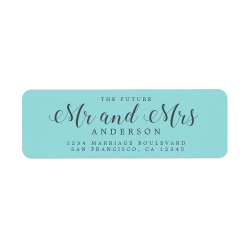 Chic Script Future Mr Mrs Wedding Return Address Label