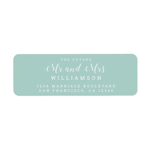 Chic Script Future Mr Mrs Wedding Return Address Label