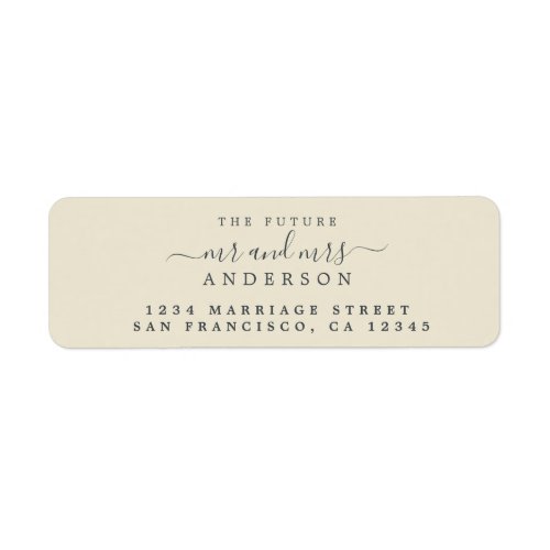 Chic Script Future Mr Mrs Wedding Return Address Label