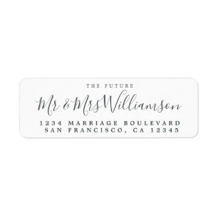 Chic Script Future Mr Mrs Wedding Return Address Label