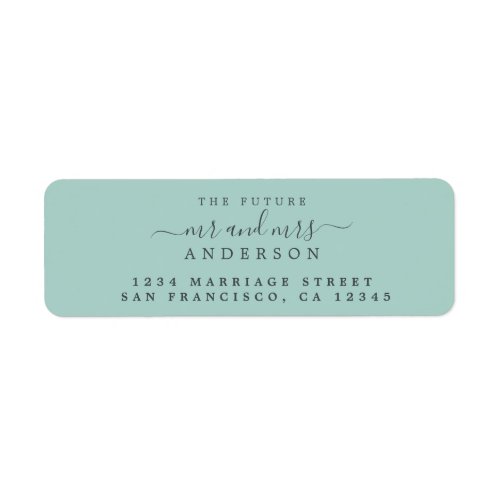 Chic Script Future Mr Mrs Wedding Return Address Label