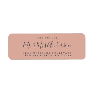 Chic Script Future Mr Mrs Wedding Return Address Label
