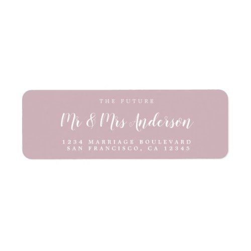 Chic Script Future Mr Mrs Wedding Return Address Label