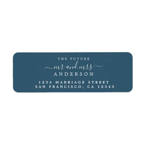 Chic Script Future Mr Mrs Wedding Return Address Label