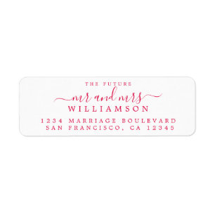 Chic Script Future Mr Mrs Wedding Return Address Label