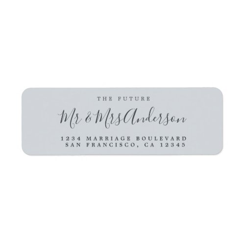 Chic Script Future Mr Mrs Wedding Return Address Label