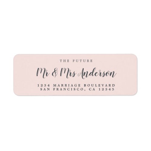 Chic Script Future Mr Mrs Wedding Return Address Label