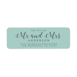 Chic Script Future Mr Mrs Wedding Return Address Label