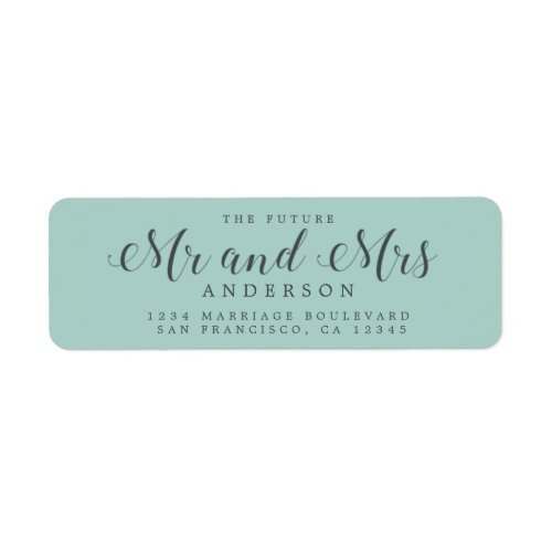 Chic Script Future Mr Mrs Wedding Return Address Label