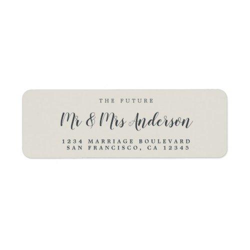 Chic Script Future Mr Mrs Wedding Return Address Label